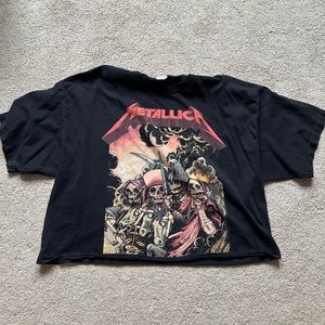 Metallica oversized cropped tee